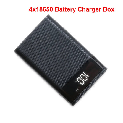 Dual USB Micro USB Type C Power Bank Shell DC 5V DIY 6*18650 Case Battery Charge Storage Box LED Display Flashlight