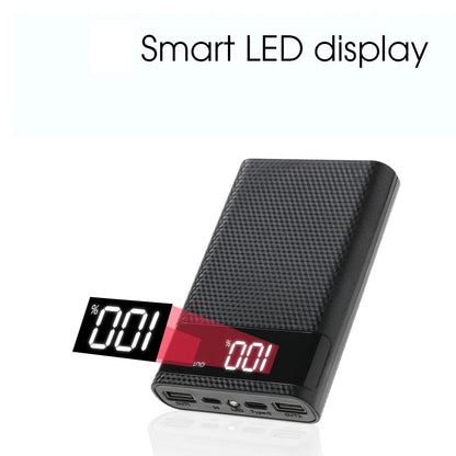 Dual USB Micro USB Type C Power Bank Shell DC 5V DIY 6*18650 Case Battery Charge Storage Box LED Display Flashlight