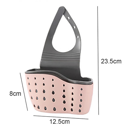 Home Storage Drain Basket Kitchen Sink Holder Adjustable Soap Sponge Shlf Hanging Drain Basket Bag Kitchen Accessories