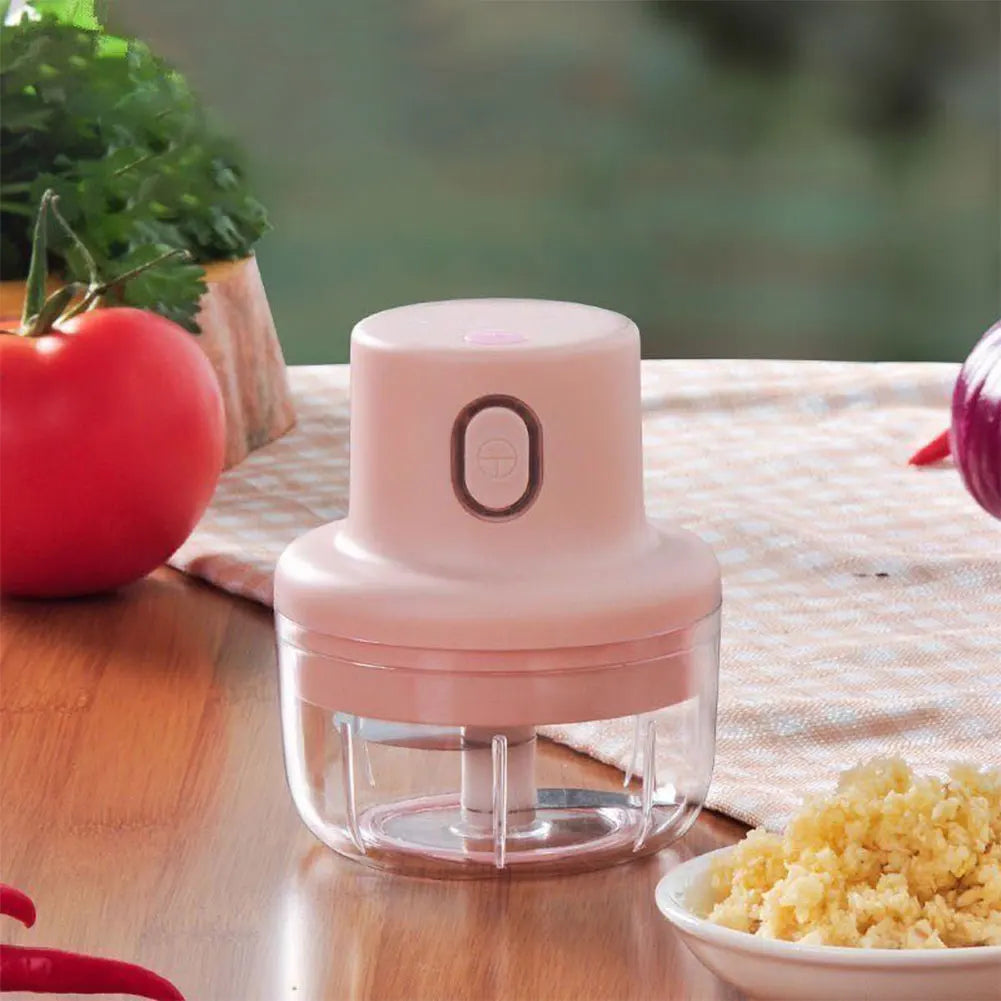 Electric Garlic Chopper Mini Portable Veggie Chopper USB Onion Chopper Garlic Masher Machine for Garlic Ginger Chili Fruit