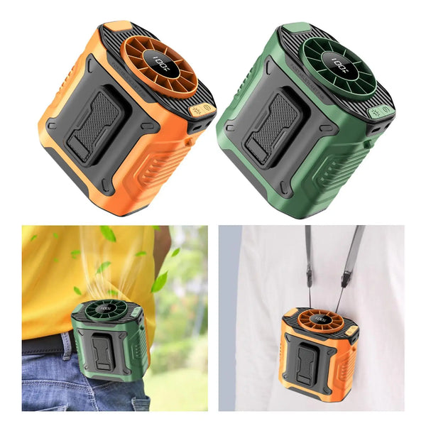 Portable Waist Fan Wearable Belt Fan Hanging Neck Fan Comfortable Rechargeable for Running Home Gardening Outdoor Works Indoor