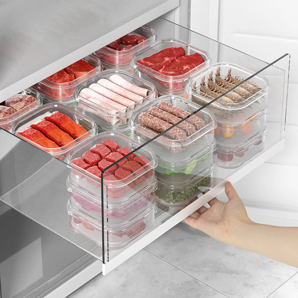 5/1Pcs Food Storage Containers With Lid Mini Transparent Fridge Meat Vegetable Fresh-Keeping Organizer Box For Kitchen Storage