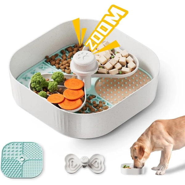 Slow Feeder Dog Bowls with Lick Mat, Plant-Based Slow Eating Dog Bowl for Dry,Wet,Raw Food,for Small,Medium,Large Breed