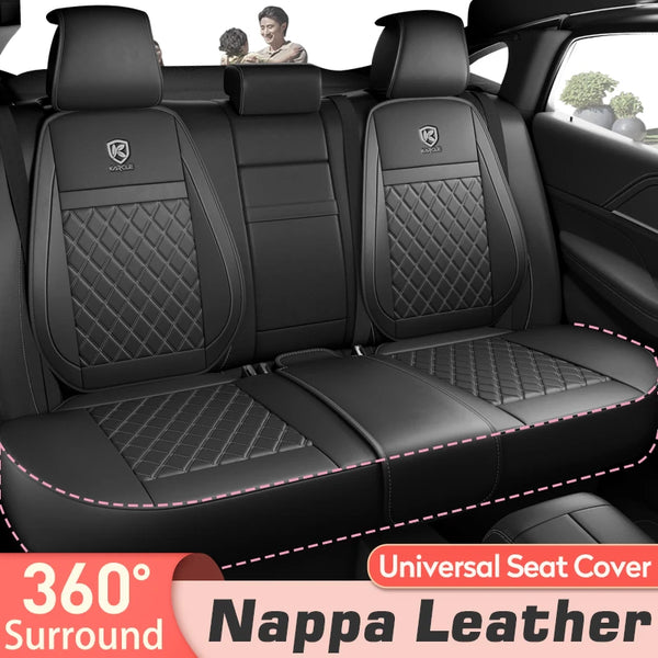 Karcle Nappa Car Leather Seat Covers Full Set Surround Bottom Car Seat Cushions Durable Car Seat Cover Auto Accessories Parts