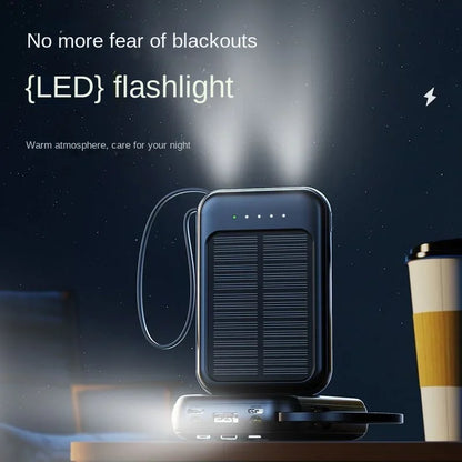 Comes with A 4-wire Solar Power Bank, 10000mAh Compact, Portable, High-capacity, Universal Fast Charging Mobile Power Bank