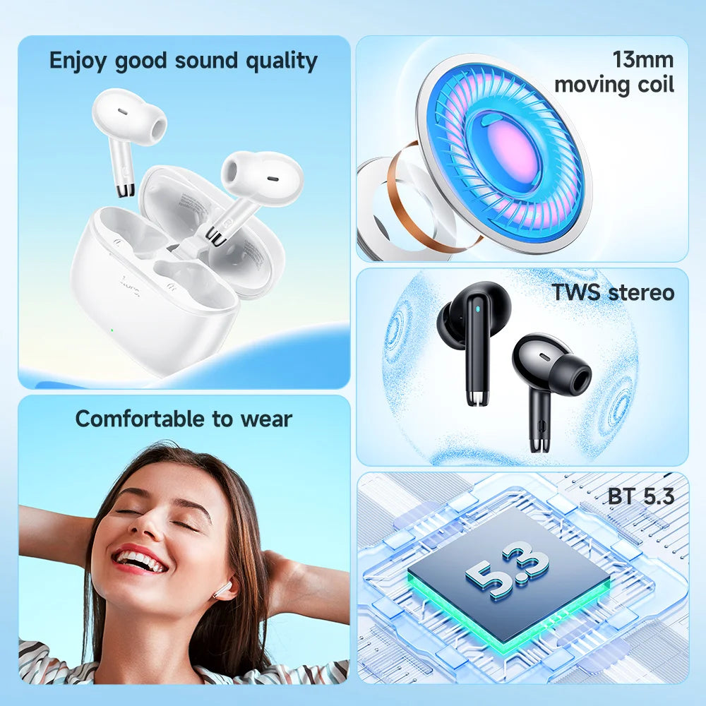 Choice HOCO EQ2 Wireless Bluetooth 5.3 Earphones Gaming Low Latency Dual Mode Music Earbuds Sports In-Ear Headset With Mic