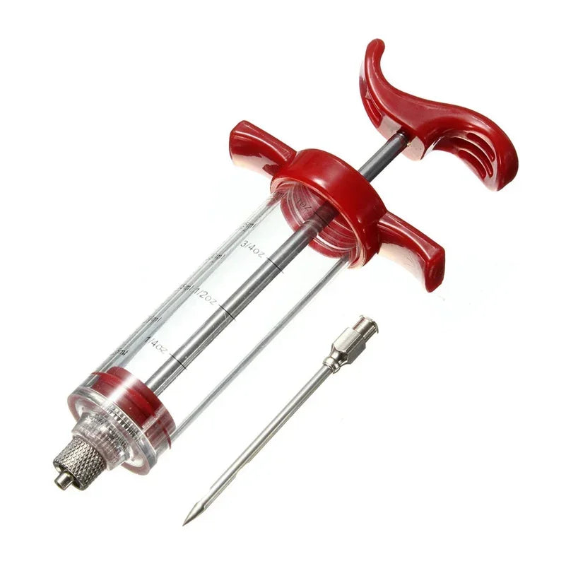 30ml Food Grade PP Stainless Steel Needles Spice Syringe Set BBQ Meat Flavor Injector Kithen Sauce Marinade Syringe Accessory