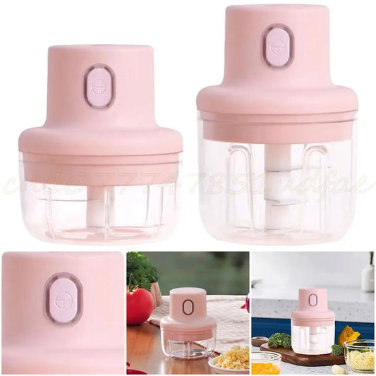 Electric Garlic Chopper Mini Portable Veggie Chopper USB Onion Chopper Garlic Masher Machine for Garlic Ginger Chili Fruit