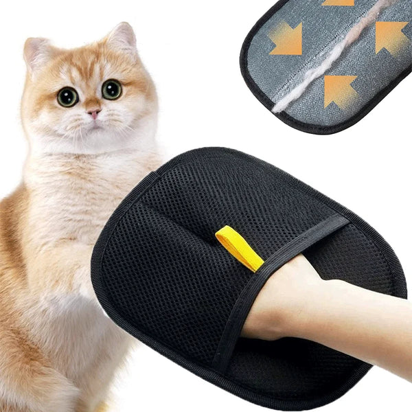 Pet Grooming Gloves Reusable Hair Removal Tool Cat Hair Removal Brush Double-Sided Removing Hair Comb for Sofa Clothes Cleaning
