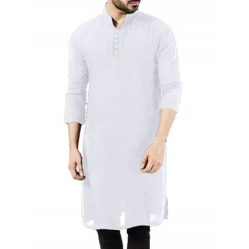 Abaya Men Shirts Long Sleeve Dress Islamic Chemise Elegant Kaftan Robe Pakistani Man Indian Clothes Muslim Eid Clothing S-5XL