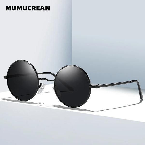 New classic polarized sunglasses for men retro round frame glasses for women fashion multi-color flash color sunglasses
