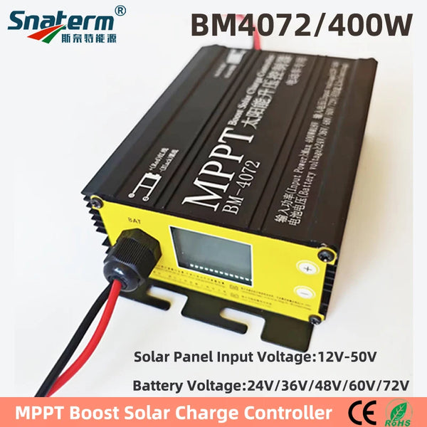 LCD 300W 400W 600W MPPT Solar Booster Controller Solar Electric Vehicle Charger for 24V36V48V60V72 Battery Voltage