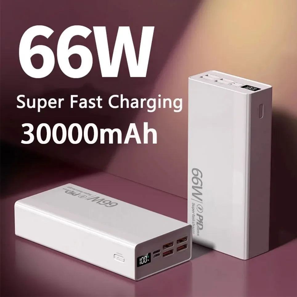 30000mAh Power Bank 66W Super Fast Charging for iPhone 13 14 Pro Huawei  PD 20W 20000mAh  External Battery Charger Powerbank