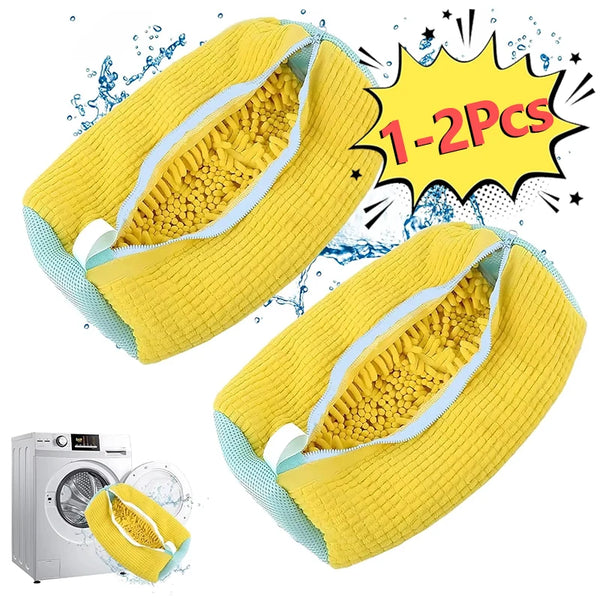 1/2PCS Washing Shoes Bag Protector Fluffy fibers Polyester Washing Shoes Machine Friendly Laundry Bag Drying Bags