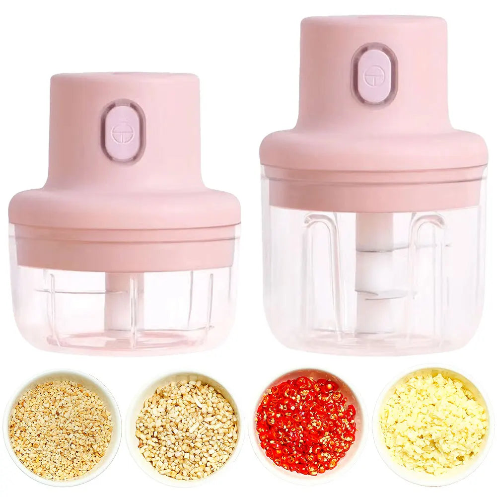 Electric Garlic Chopper Mini Portable Veggie Chopper USB Onion Chopper Garlic Masher Machine for Garlic Ginger Chili Fruit